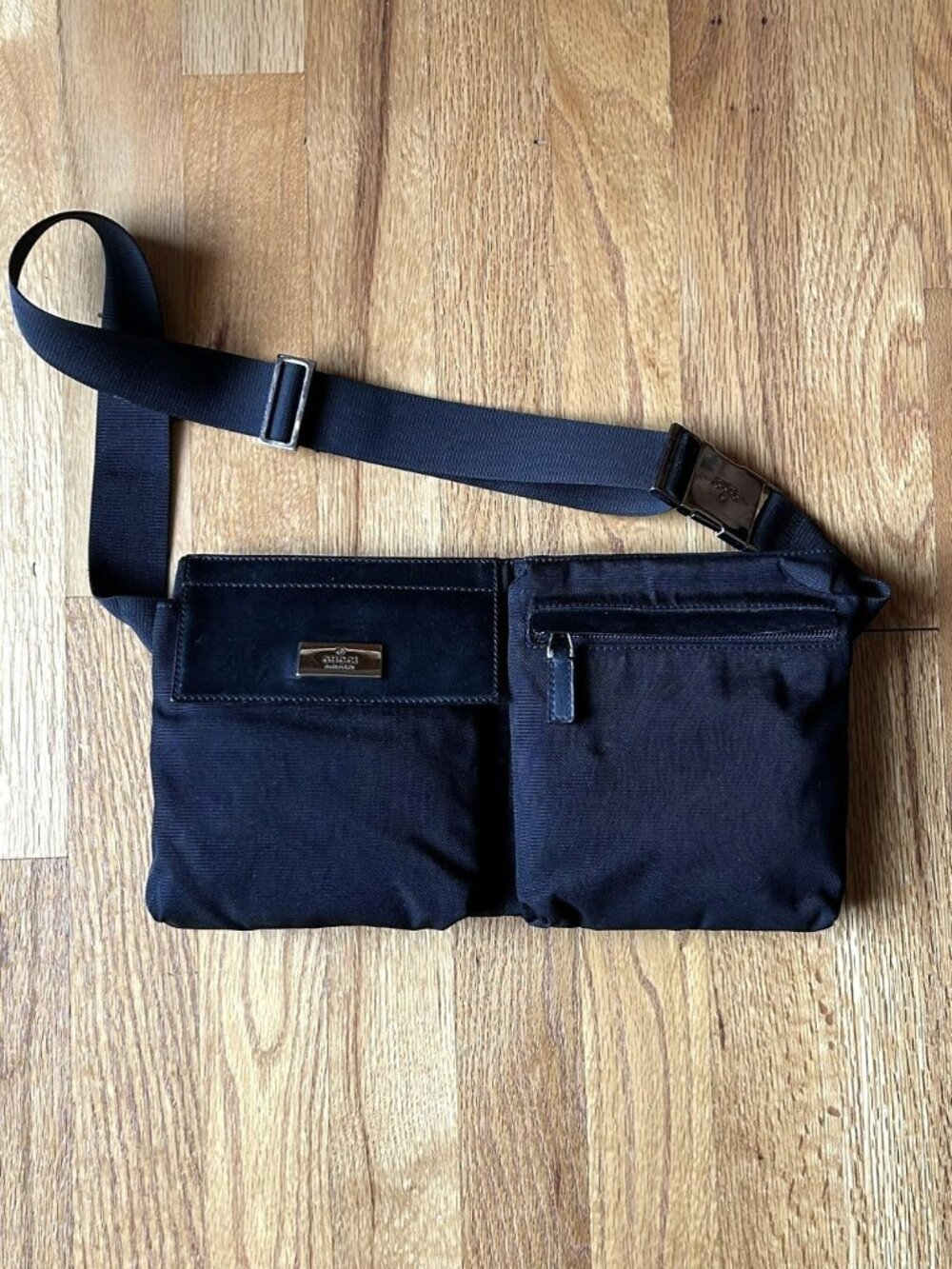 GUCCI TOM FORD Double Pocket Belt Bag, Black